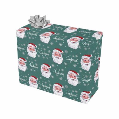 YESCUSTOM Personalized Christmas Wrapping Paper, 58"x23" Custom Christmas Wrapping Paper Rolls with Santa Claus, Christmas Gift Wrap for Him Her Boys Girls Mom Dad