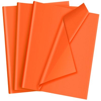 Hlonon 50 Sheets Orange Tissue Paper for Gift Bags - 14 x 20 Inches Recyclable Orange Wrapping Paper for Weddings Birthday DIY Project Christmas Halloween Thanksgiving Gift Wrapping Crafts Decor
