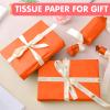 Hlonon 50 Sheets Orange Tissue Paper for Gift Bags - 14 x 20 Inches Recyclable Orange Wrapping Paper for Weddings Birthday DIY Project Christmas Halloween Thanksgiving Gift Wrapping Crafts Decor view 4