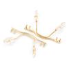 HALLMERS 2pcs Gold 32mm Rimless Glasses Nose Bridge Pads Pin Mount Replacement Part - 3mm Peg Push In Insert - Reading Eyeglass Barb Frame Eyeglasses Specs Holders Spectacles Repair view 1