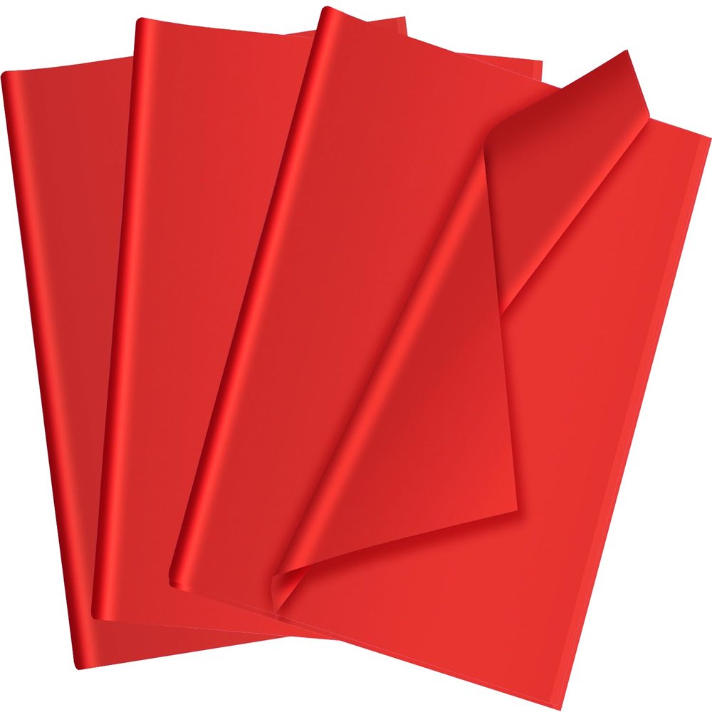 50 Sheets Red Tissue Paper for Gift Bags - Red Wrapping Tissue Paper Bulk for Weddings Birthday DIY Project Christmas Gift Wrapping Crafts Decor (14 x 20 Inch)