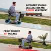 Glashow S3 Folding Mobility Scooter for Seniors & Adults  4-Wheel All-Terrain Electric Scooter, 25 Mile Range, 6 MPH, 265 lb Capacity, Reverse, LED Lights & Basket  Gray view 3
