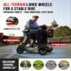 Glashow S3 Folding Mobility Scooter for Seniors & Adults  4-Wheel All-Terrain Electric Scooter, 25 Mile Range, 6 MPH, 265 lb Capacity, Reverse, LED Lights & Basket  Gray view 4