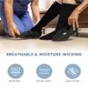 Bamboo Rayon Knee High Diabetic Socks for Men & Women 4 Packs, Soft No-Binding Cushioned Sole Seamless Diabetic Socks, Black(4 Pairs, 13-15) view 3