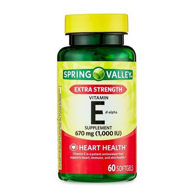4 TOP CARE Extra Strength Vitamin E D-Alpha Softgels, 670 mg (1,000 IU), 60 Count
