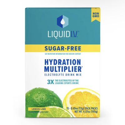 Liquid I.V. Sugar-Free Hydration Multiplier - Lemon Lime Hydration Powder Packets | Electrolyte Drink Mix | Easy Open Single-Serving Stick | Non-GMO | 15 Sticks