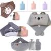 3 PCS Hot Water Bottle, Hot Water Bottle Belt Long and Hot Water Bottle with Plush Waist Cover, Rubber Hot Water Pouch for Neck, Shoulder, Hand, Back Legs 02 view 2