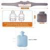 3 PCS Hot Water Bottle, Hot Water Bottle Belt Long and Hot Water Bottle with Plush Waist Cover, Rubber Hot Water Pouch for Neck, Shoulder, Hand, Back Legs 02 view 3