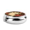 Round Pill Box Roses Cute Small Pill Case 3 Compartment Pillbox for Purse Pocket Portable Pill Container Holder to Hold Vitamins Medication Fish Oil and Supplements view 3