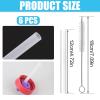 6pcs Replacement Straws for Owala Kids 12oz Stainless Steel Tumbler, Compatible with Owala Kids 12oz Water Cup Reusable Plastic Straws with Cleaning Brush Tumbler Accessories, BPA-free (Clear) view 2