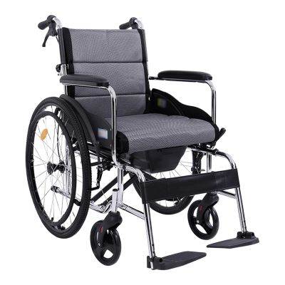 Safety Wheelchair Mobile Care Transport Chair with Handbrake and Adjustable Backrest Folding Wheelchair Carbon Steel Transport Wheelchairs Easy to Carry