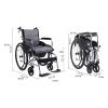 Safety Wheelchair Mobile Care Transport Chair with Handbrake and Adjustable Backrest Folding Wheelchair Carbon Steel Transport Wheelchairs Easy to Carry view 2