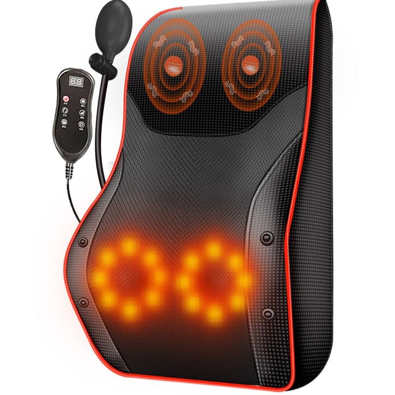 Back Massager, Neck And Back Massager, Massage Pillow For Relaxing The Muscles Of The Back, Neck, Shoulders, And Legs, Gift For Men, Women, Mothers, And Fathers, Relaxing Stress From Home, Working,