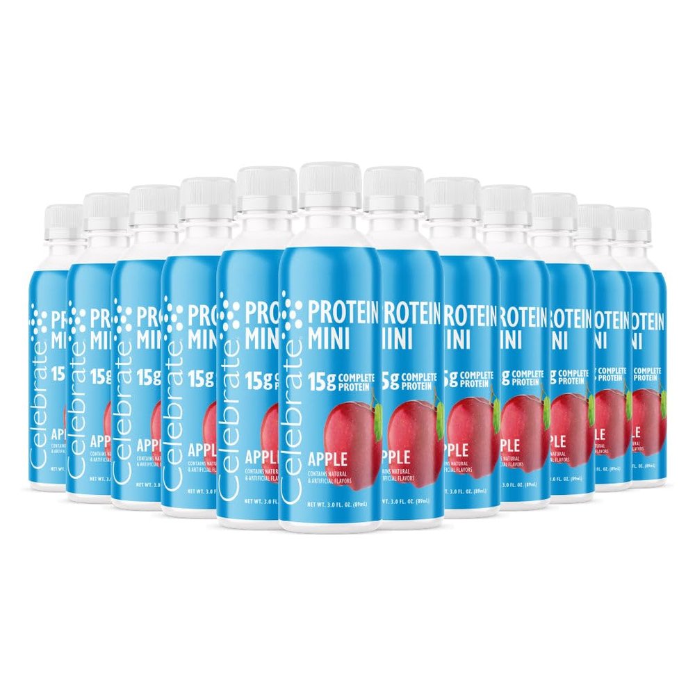Celebrate Vitamins Mini Protein Drinks - Ready to Drink, 15g Complete Protein, BCAAs Amino Acids and Hydrolyzed Collagen - Zero Carbs, Gluten Free, Sugar Free, & Fat Free - 3 Fl Oz Each