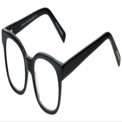 Calabria EB Over Served Round Blue Light Blocking Reading Glasses +3.00 Gloss Black Men Women