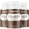 Supplevive Collagen Ultra Complex Types I, II, III, V & X Multi Collagen Protein Peptides, Supports Hair, Skin & Nails - Joint Support, Pure Hydrolyzed Collagen Peptides, Supplement 90 Capsules (3) view 1