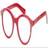 Calabria EB Soft Kitty Cat-Eye Reading Glasses +2.00 Red Crystal Rhinestones Women view 1