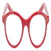 Calabria EB Soft Kitty Cat-Eye Reading Glasses +2.00 Red Crystal Rhinestones Women view 2