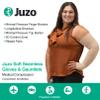 Juzo Soft Seamless Compression Gloves & Gauntlets, 20-30 mmHg, Gauntlet | Fingerless Gloves for Women & Men for Swelling and Moderate Edema & Lymphedema Management | White, Large, Right view 2