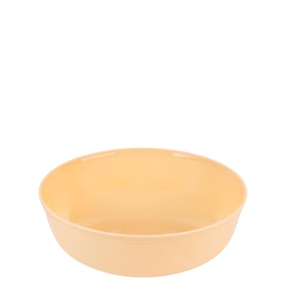 EcoQuality 16 oz Beige Plastic Round Bowls - Disposable Plastic Soup Bowls, Heavy Duty Plastic Salad Bowls, Dessert Bowl for Baby Showers, Weddings, Birthday Party (60)