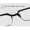 Fashion Double-bridge Half-frame Reading Glasses for Men and Women, Blue Light Blocking Computer Readers (Color : Gold, Size : 3.0x) view 4