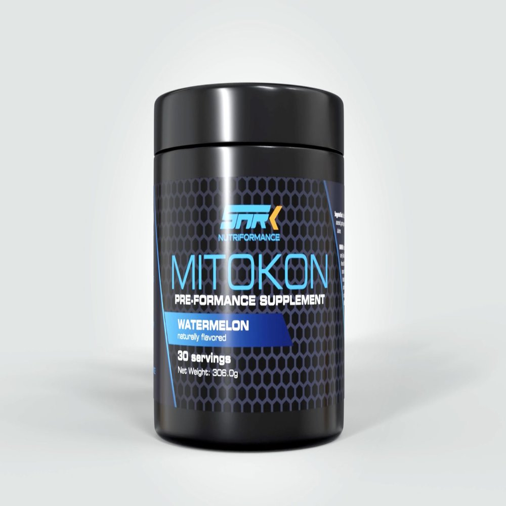 Sark Nutriformance Mitokon Pre-Formance Powder | All-Natural | Watermelon | Sugar-Free | Energy, Pump, Focus, Endurance | 300mg Total Caffeine | Beta Alanine + L Citrulline Malate | 30 Servings