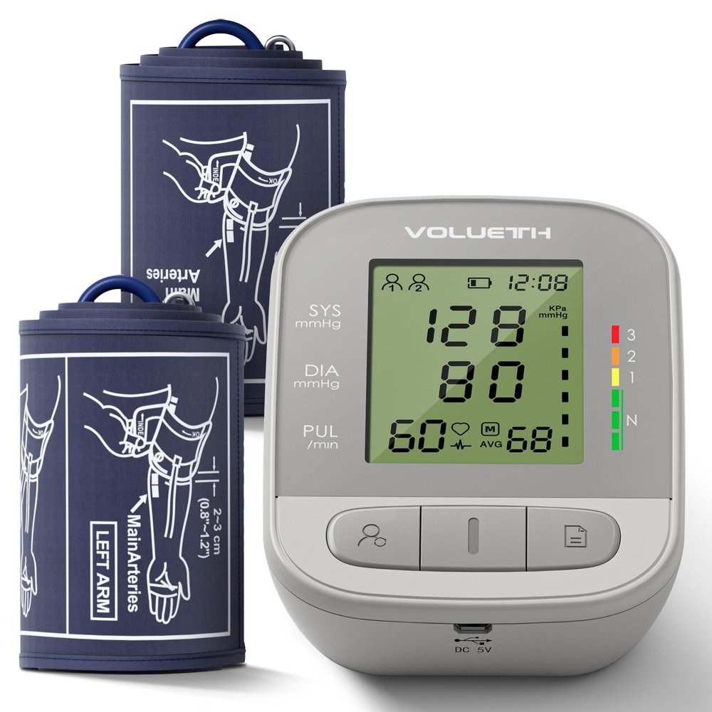 VOLUETH Upper Arm Blood Pressure Cuff, Blood Pressure Monitor for Kids & Adult, Small Cuff 7"-9"Medium/Large Cuff 9"-17"Perfect for Health Monitoring