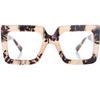 Onrtry Oversized Square Blue Light Glasses for Women Men Thick Frame Big Computer Eyewear Non-Prescription Eyeglasses(Leopard Frame) view 1
