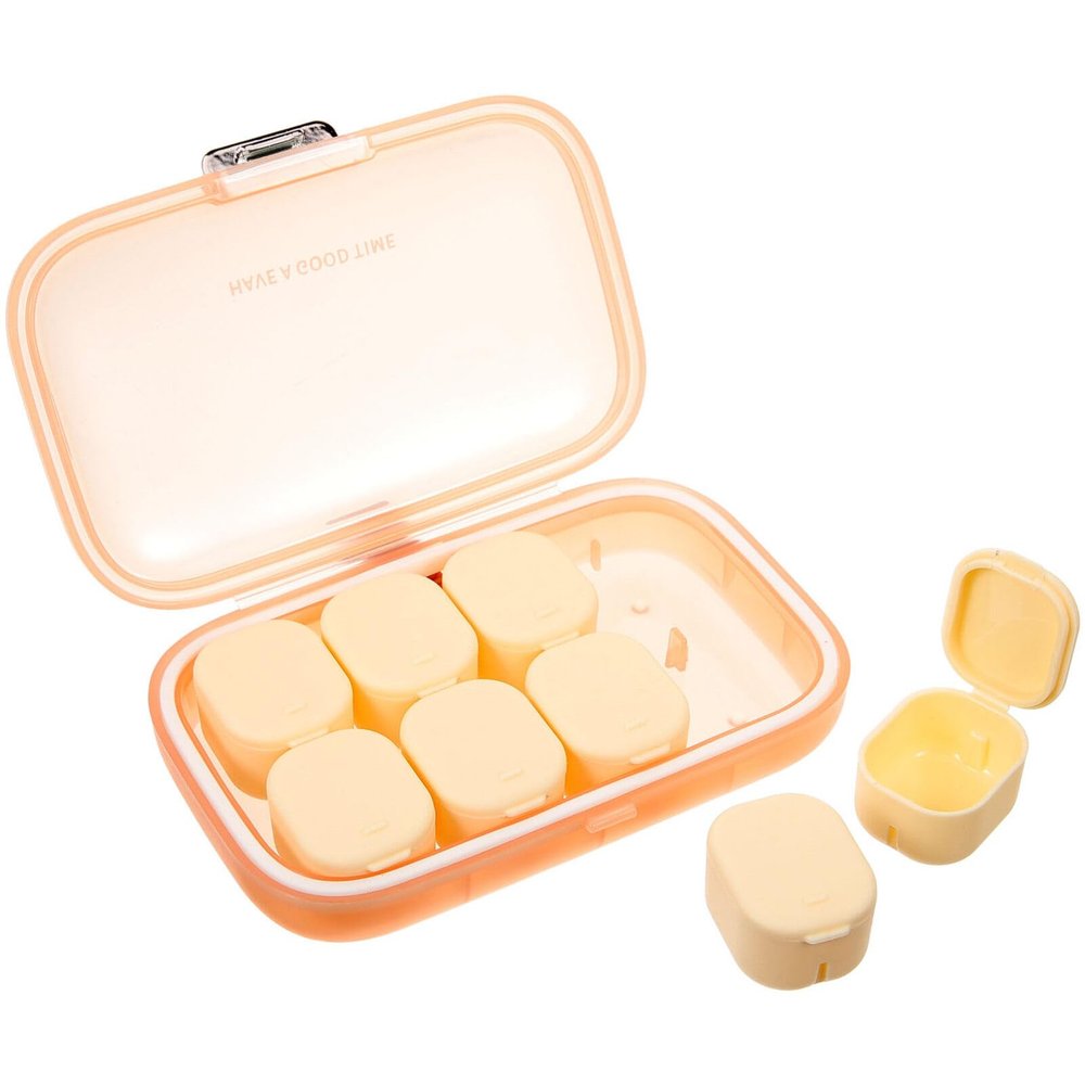 Healvian Portable Medicine Organizer Compact Pill Case for Travel Convenient Storage for Daily Medication Transparent