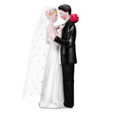Bride and Groom Cake Toppers Wedding Cake Toppers Resin Mini Bride Groom Figurines Statue for Valentines Day Wedding Engagement Party Decorations