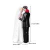 Bride and Groom Cake Toppers Wedding Cake Toppers Resin Mini Bride Groom Figurines Statue for Valentines Day Wedding Engagement Party Decorations view 3