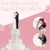 Bride and Groom Cake Toppers Wedding Cake Toppers Resin Mini Bride Groom Figurines Statue for Valentines Day Wedding Engagement Party Decorations view 4