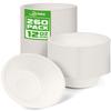 Paper Bowls 260 Packs, 12 OZ Disposable Paper Bowls Heavy Duty, Eco-Friendly White Disposable Hot Soup Bowls Bulk, Compostable Bamboo Bowls 350ml for Party, Camping, Birthday, Festivals view 1