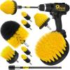 Holikme 9Pack Drill Brush All Purpose Drill Brush with Extend Attachment for Bathroom Surfaces, Grout, Floor, Tub, Shower, Tile, Kitchen and CarCorner,Masonry BrushesYellow view 1