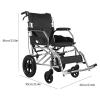 Safety Wheelchair Folding Wheelchairs Aluminum Transport Chair Adjustable Pedal Wheelchair Care Wheelchairs Hand Push Transport Wheelchairs Easy to Carry view 2