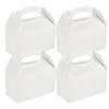 Bio Tek 9.5 x 5 x 5 Inch Gable Boxes For Party Favors, 100 Attractive Gift Boxes - With Built-In Handle, Greaseproof, White Paper Barn Boxes, For Special Events Or Parties view 1