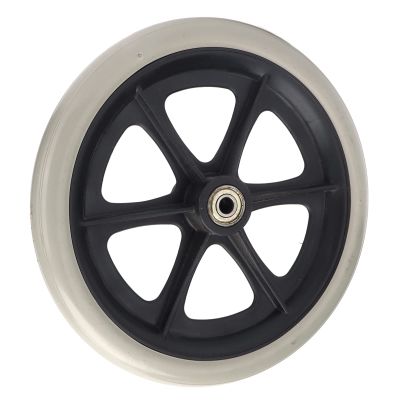 1PC of 8 Inch Rubber Wheel Replacement Wheelchair, 8-Inch Rollator Wheels for Adults, and Elderly,Front Wheels Rollator Walker Anti Slip Rollers Wheels with Ball Bearing Grey