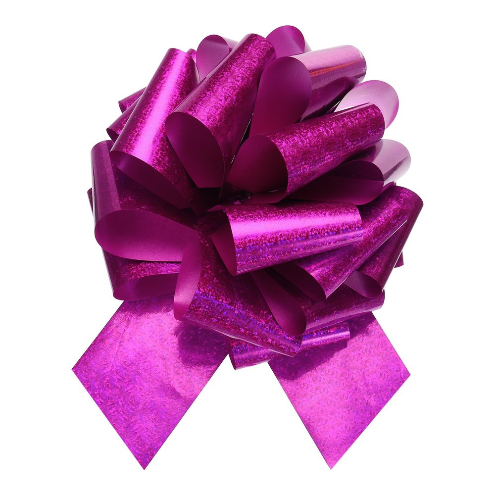 MECCANIXITY 12 Inch Giant Large Pull Bow Big Glitter Metallic Car Bows Ribbon for Wedding Presents Gift Wrapping Christmas, Plum Purple