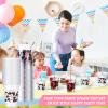 meekoo 50 Sets Pink Cow Cup with Flat Lids and Straws 12 oz Pink Plastic Clear Drink Disposable Cups with Lids for Cow Themed Parties Summer Picnic Print Birthday Baby Shower view 4