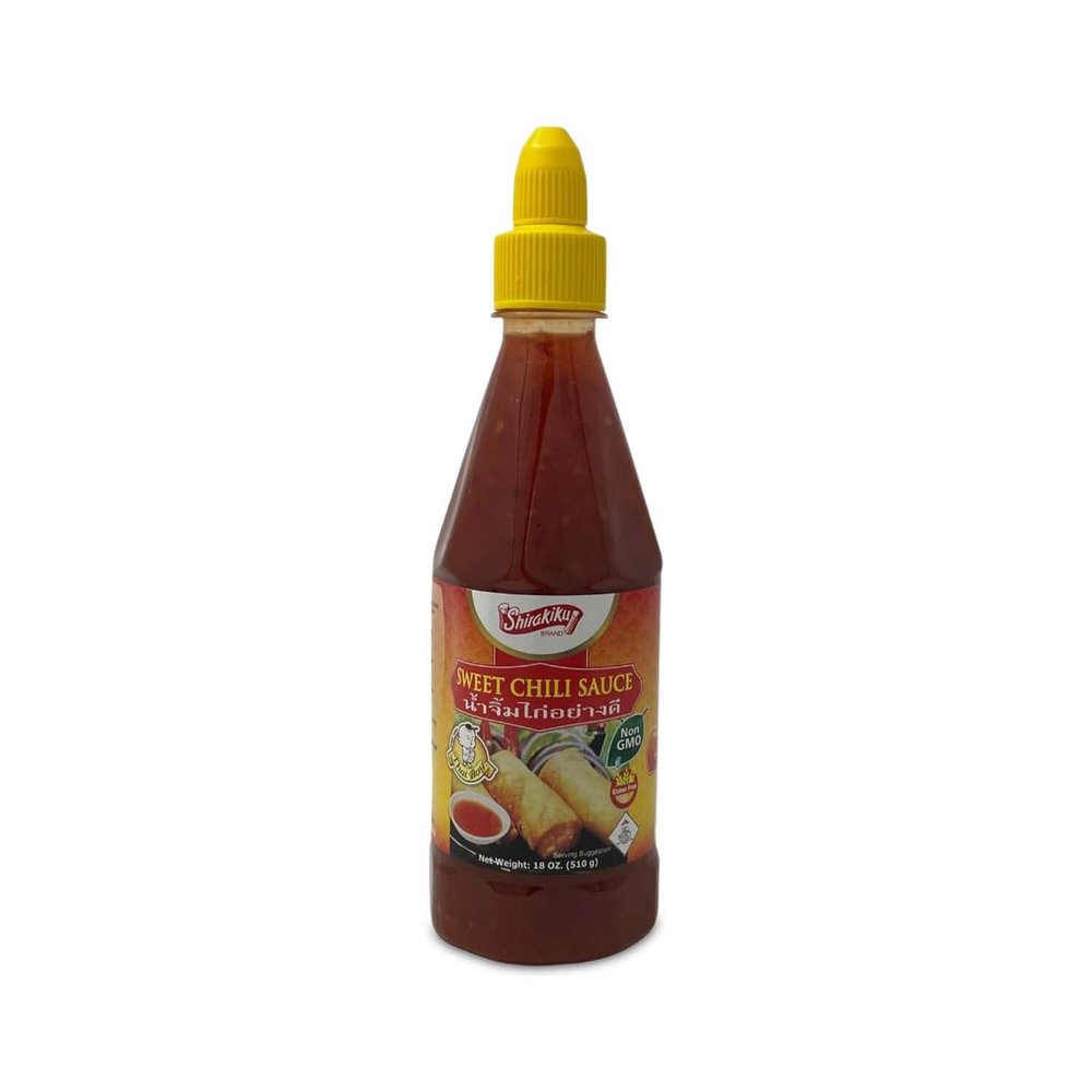 Shirakiku Sweet Chili Sauce - Non GMO Thai Sweet & Spicy Flavor Chili - Squeeze Bottle Sauce with Twist Cap - Ideal for Dipping, Marinades, BBQ, and Salad Dressings - 18 oz (Pack of 1)