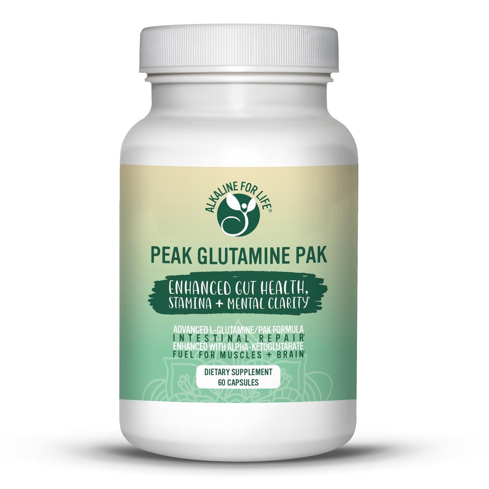 Peak Glutamine PAK 60 Capsules L Glutamine with pyridoxal Alpha-ketoglutarate to efficiently Recycle L-glutamine for Optimal Gut Health Benefit