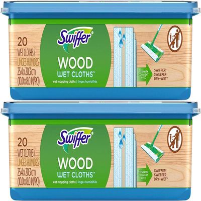 Swiffer Sweeper Wood Wet Mop Pads, 40/Pack, 20 Count (Pack of 2)