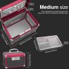 GODLONSEN Medicine Lock Box for Safe Medication - 11.2 x 7.6 x 7.6 Inches - Lockable Storage Box for Drugs, First Aid Kit Empty, Lock Boxes with Key for Home/Outdoor (Black & Red/Medium) view 2