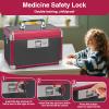 GODLONSEN Medicine Lock Box for Safe Medication - 11.2 x 7.6 x 7.6 Inches - Lockable Storage Box for Drugs, First Aid Kit Empty, Lock Boxes with Key for Home/Outdoor (Black & Red/Medium) view 4