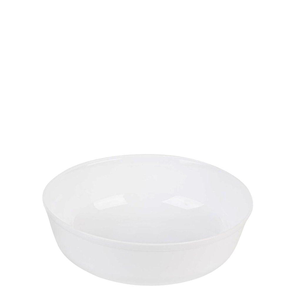 EcoQuality 16 oz White Plastic Round Bowls - Disposable Plastic Soup Bowls, Heavy Duty Plastic Salad Bowls, Dessert Bowl for Baby Showers, Weddings, Birthday Party (120)