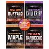 MaxJerky Jerky Variety Pack, Montreal Maple Bacon, Texas BBQ Beef Jerky, New York Buffalo Chicken Jerky, and Sichuan Chili Chicken Jerky (4 Pack) view 1