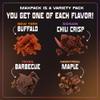 MaxJerky Jerky Variety Pack, Montreal Maple Bacon, Texas BBQ Beef Jerky, New York Buffalo Chicken Jerky, and Sichuan Chili Chicken Jerky (4 Pack) view 2