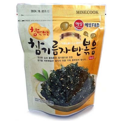 Minecook Korean Premium Roasted and Sea Salted Seasoned Seaweed Laver Savory Snack 50g / Nori Snack/