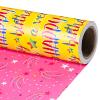 RUSPEPA Reversible Wrapping Paper Roll - Mini Roll - Colorful Happy Birthday Pattern Great for Birthday, Baby Shower, Party - 17.5 Inches X 32.8 Feet view 1