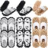 HooLing 6 Pairs Microfiber Dusting Cleaning Mop Slippers - Unisex Shoes With Cow Zebra Leopard Print for Office Home Room (Women 8-10/ Men 7-9) view 1